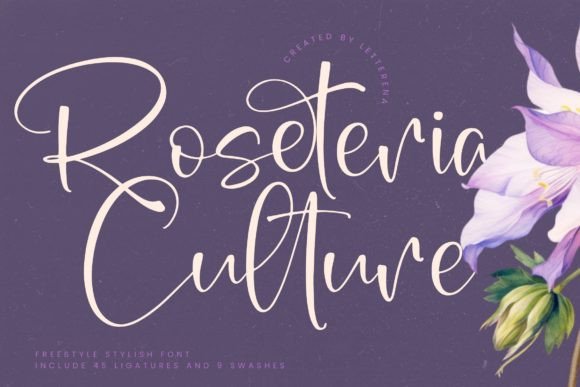Discover the Elegance of Roseteria Culture: A Modern Handwritten Font for Chic Design