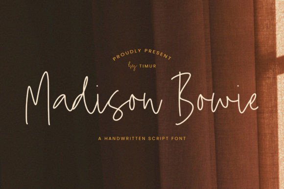 Madison Bowie: A Handwritten Script Font for Elegant Design